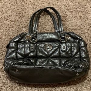 Bebe Purse Metallic Pewter Metallic Grey